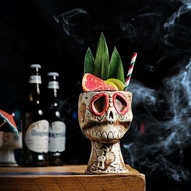 Halloween Skull Ceramic Mug -  - Wine Beer Mixed Drinks ulasan dan harga