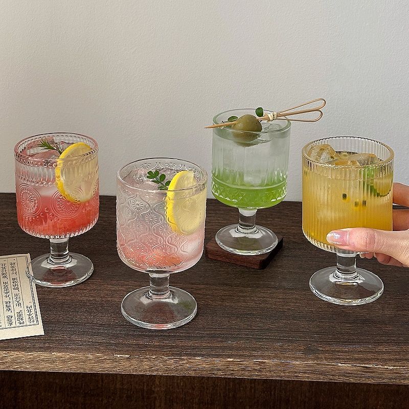 4pcs Set Vintage Embossed Mixe - Wine Beer Mixed Drinks ulasan dan harga