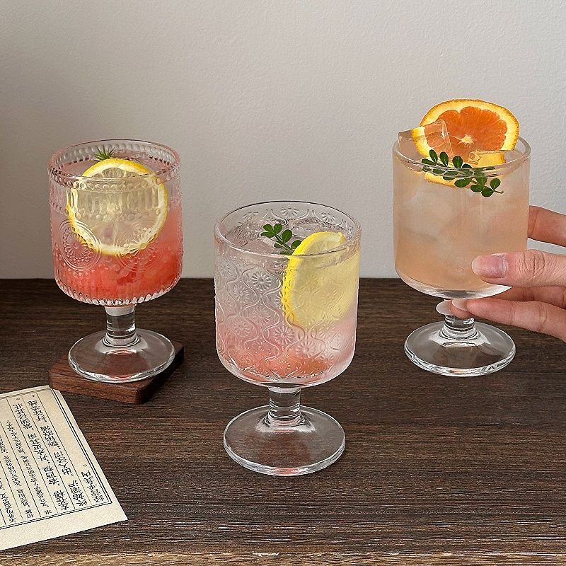 4pcs Set Vintage Embossed Mixe - Wine Beer Mixed Drinks ulasan dan harga