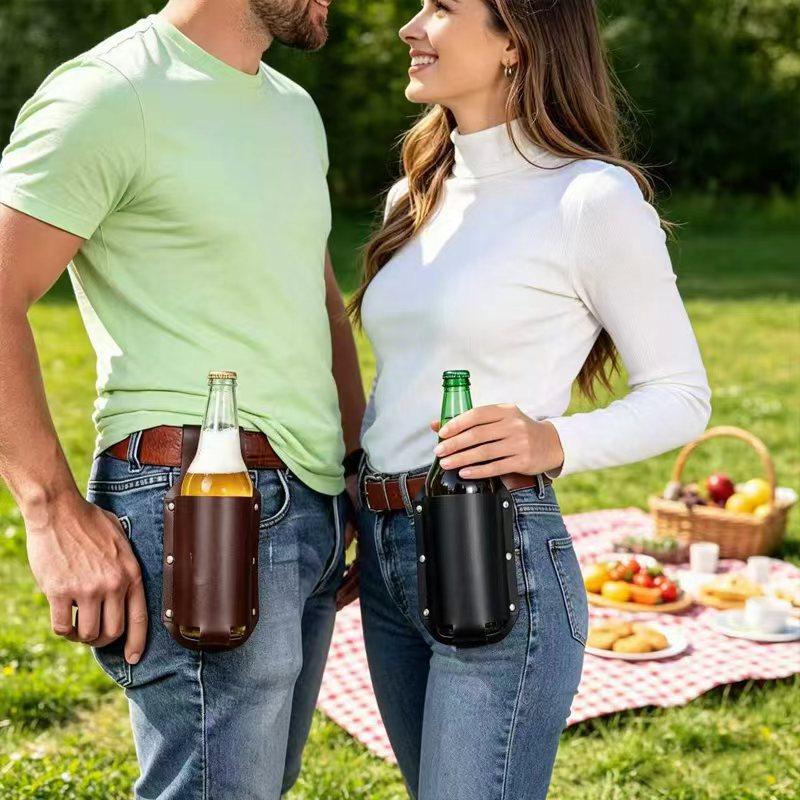 1Pcs Premium Leather Beer Bott - Wine Beer Bottle ulasan dan harga