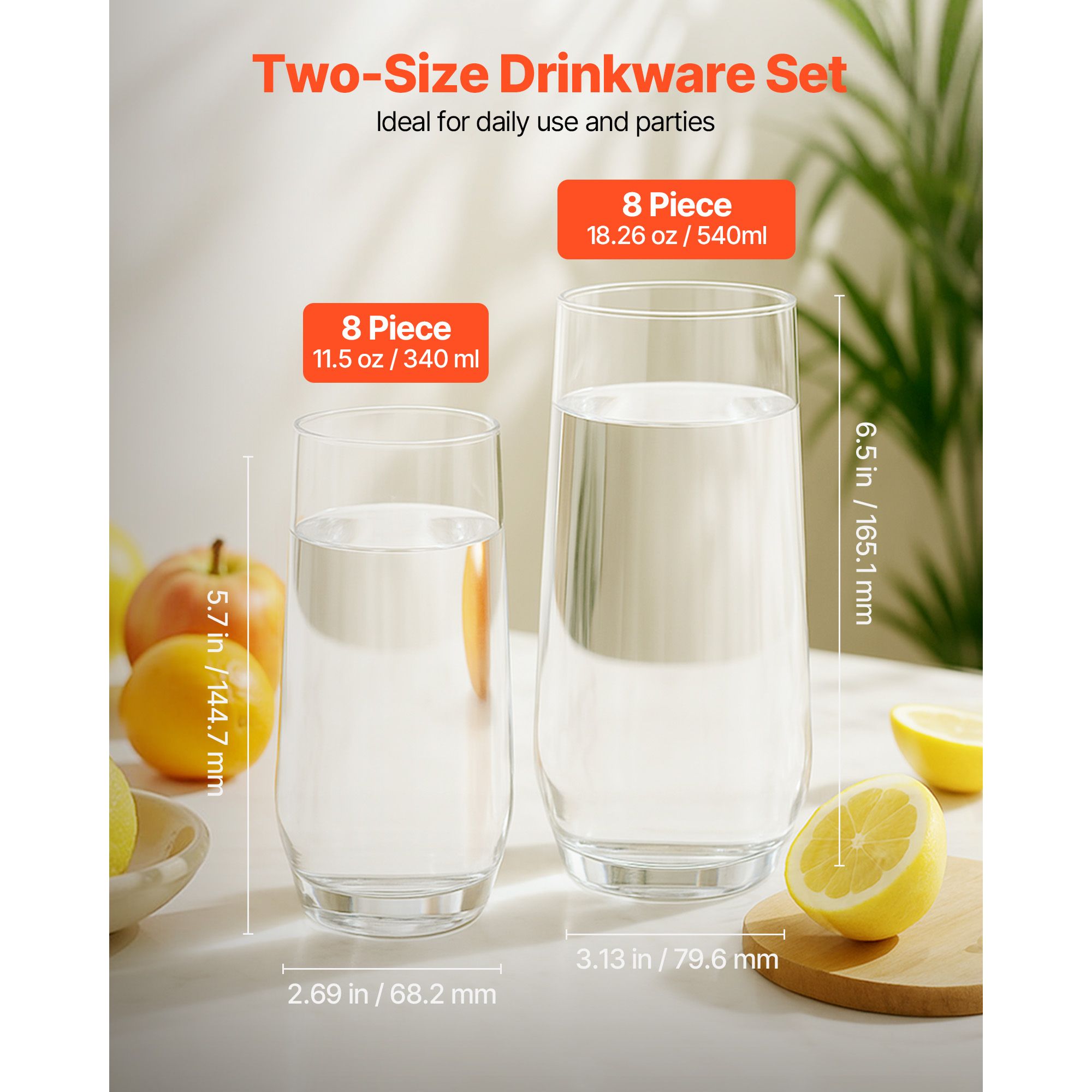 Drinking Glasses Set, 16-Piece - Wine Beer Mixed Drinks ulasan dan harga